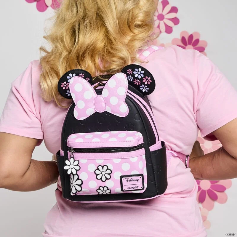 【Loungefly】Minnie Mouse Floral Rock The Dots Mini Backpack Minnie Mouse Floral Rock The Dots Disney Loungefly Nylon